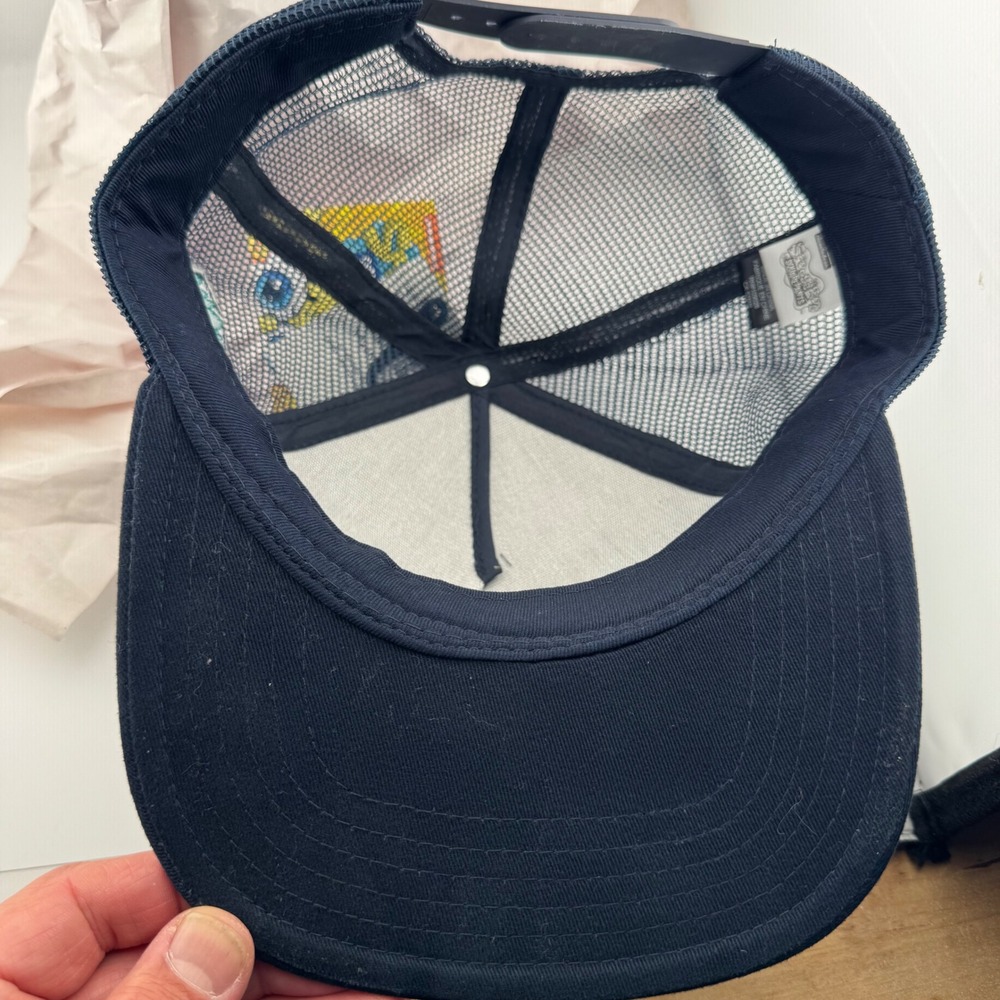 Nickelodeon SpongeBob SquarePants Trucker Hat OS Navy Blue NWT Graphic Snapback - Picture 5 of 7